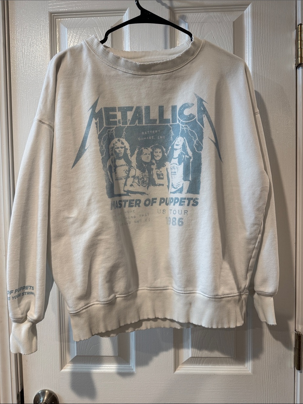 American Eagle Metallica 'Master of Puppets' White Graphic Sweatshirt